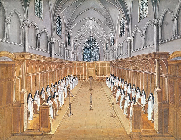 View of the Choir, from L Abbaye de Port-Royal, c. 1710 (gouache on paper)