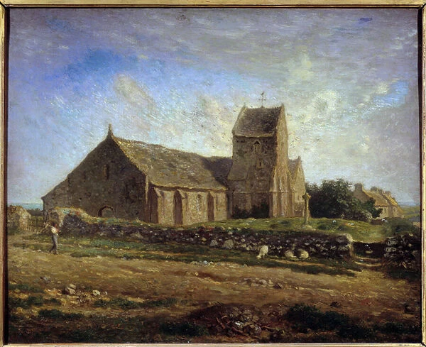 View of the Church of Greville Painting by Jean Francois Millet (1814-1875) 1871 Sun