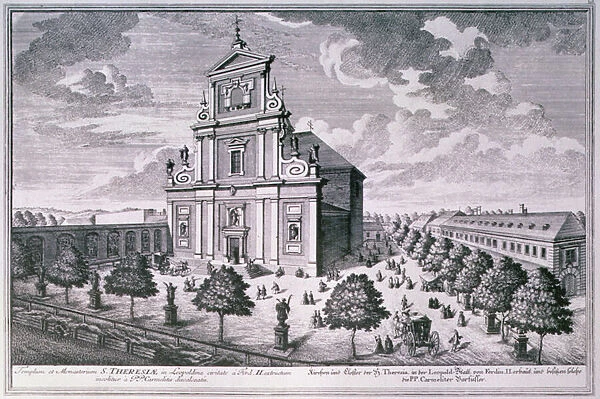 View of the church and monastery of St. Theresa, Vienna (engraving)