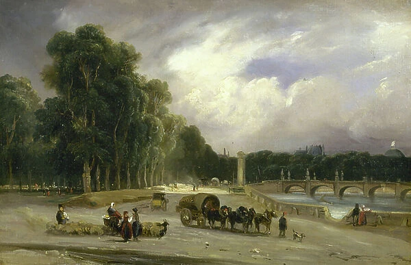 View of the Cours la Reine, c.1828 (oil on canvas)