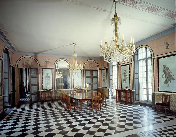 View of the dining room of the castle of Malmaison, residence of Emperor Napoleon I
