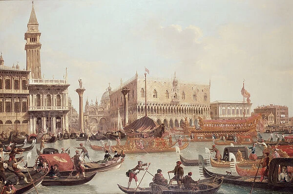 View of the Doges Palace and the Piazzetta, Venice (oil on panel)