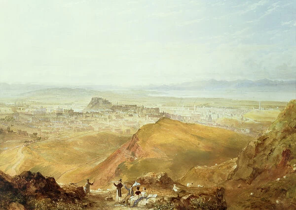View of Edinburgh from Arthurs Seat (watercolour on paper)