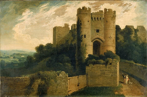 View of the Entrance of Carisbrooke Castle, Isle of Wight, 1815 (oil on canvas)