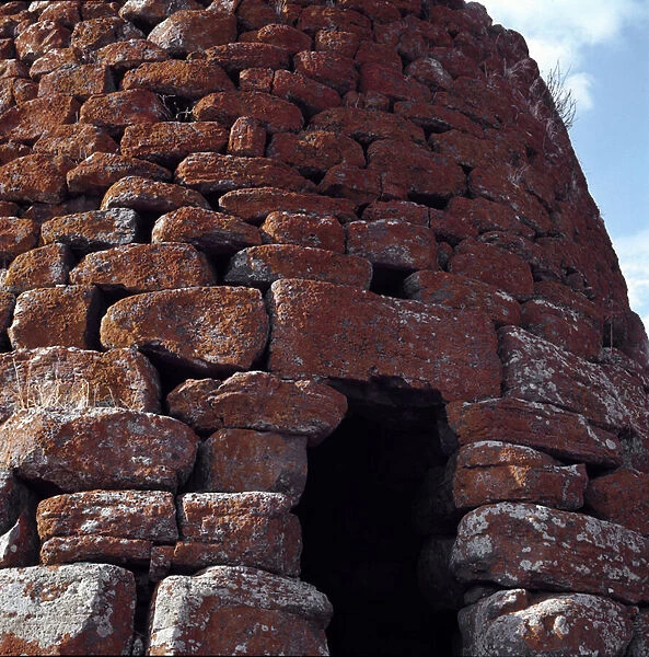 View of the entrance of the Nuraghe Montecodes (or Monte codes) in Macomer
