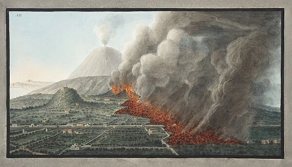View of an eruption of Mt. Vesuvius which began on 23rd December 1760