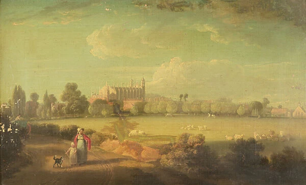 A View of Eton from the Playing Fields (oil on canvas)