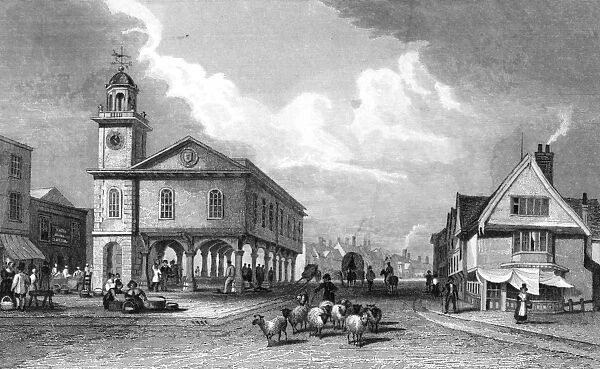 View of Faversham, Kent, 1832 (engraving) (b  /  w photo)