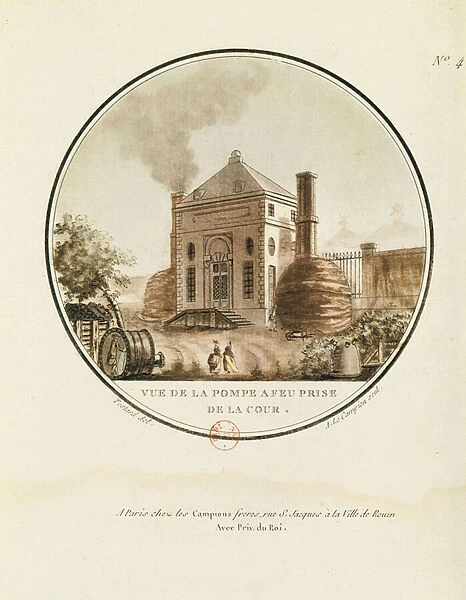 View of the fire pump taken from the courtyard (engraving)
