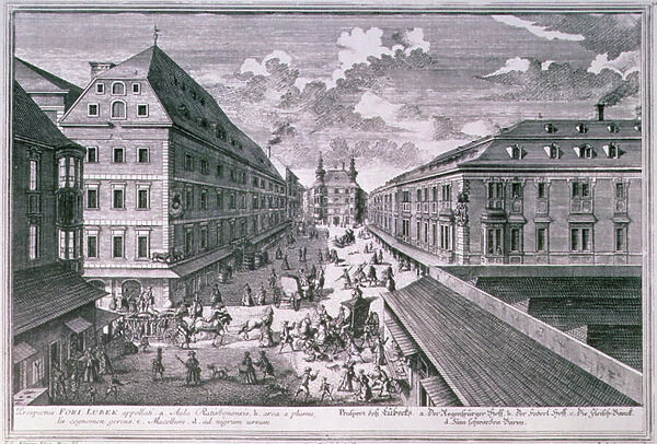 View of the Fori Lubek engraved by Johann-August Corvinus (1683-1738) (engraving)