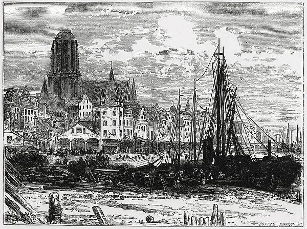 View of Frankfort-on-the-Main with the White Ladies Church in the background, engraved by Cutts