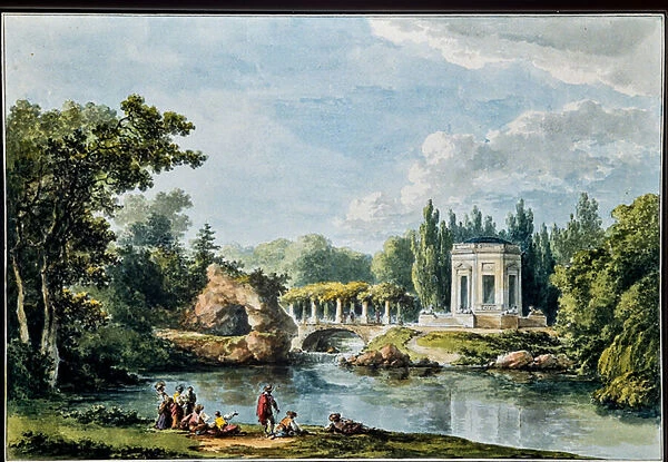 View of the garden, from L Album de Marie Antoinette. Vues et plans du Petit Trianon a Versailles, 1781 (w  /  c, pen &ink)