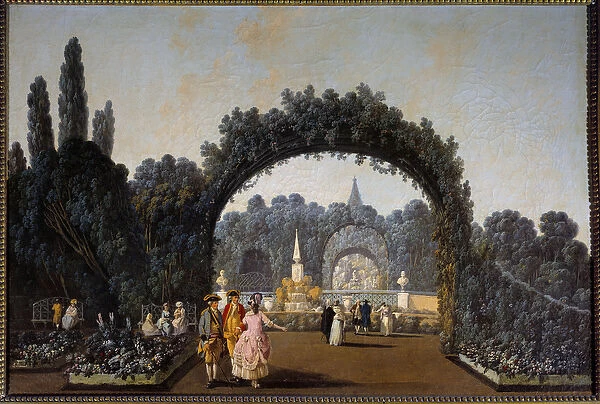 View of the gardens of Benfica in Lisbon in 1785 Painting by Jean Pillement (1728-1808