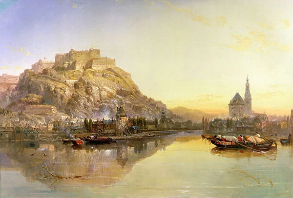 View of Givet, 1879 (oil on board)
