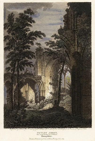 View of a Gothic ruin, Netley Abbey, Hampshire, 1805. 1805 (engraving)