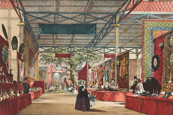 View of the Great Exhibition of 1851: Indian Display, 1854 (colour litho)