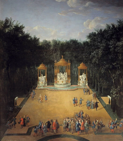 View of the grove of the Bains d Apollon in the gardens of Versailles in 1713
