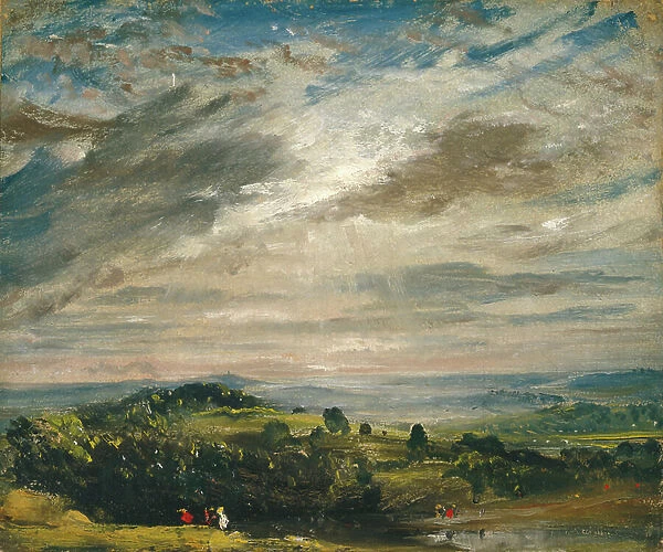 View from Hampstead Heath, looking towards Harrow, 1821 (oil on paper)