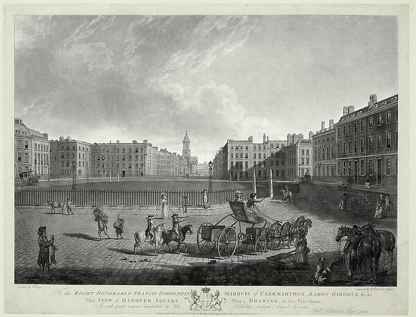 View of Hanover Square, engraved by Robert Pollard (1755-1838) and Francis Jukes