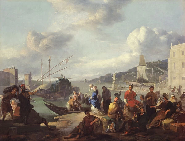 View of a Harbour, 1666 (oil on canvas)