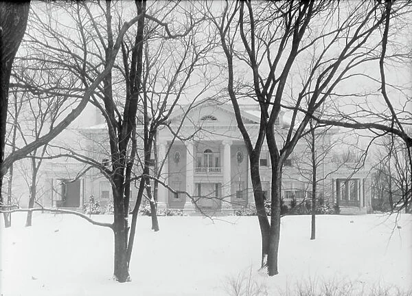Front view of Hawthorn Hill in winter in Dayton, Ohio, USA, c.1914-28
