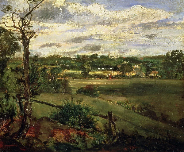 View of Highgate from Hampstead Heath, c. 1834 (oil on cardboard)