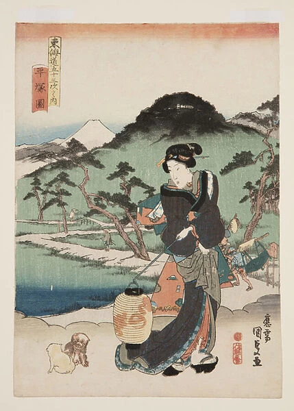 View of Hiratsuka (Hiratsuka zu) (colour woodblock print)