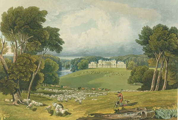 View of Holkham Hall, Norfolk, engraved by Robert Havell (1769-1832
