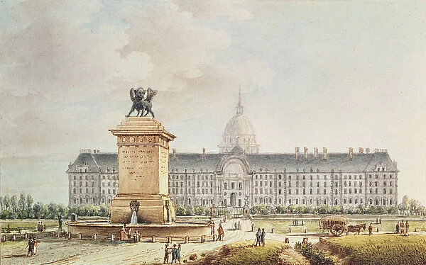 View of the Hotel des Invalides (ink and watercolour on paper)