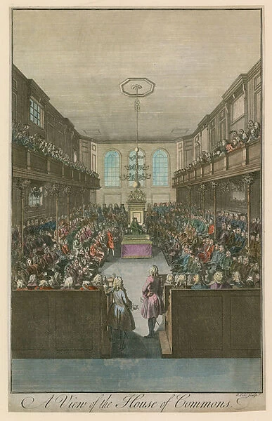 A view of the House of Commons (coloured engraving)