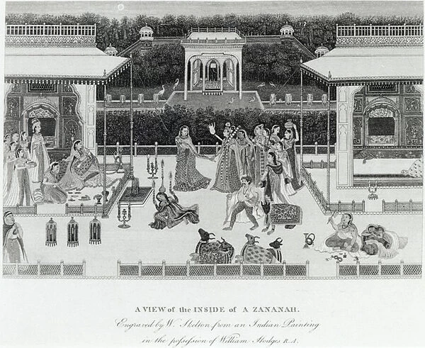 View of the inside of a Zananah, engraved by William Skelton (1763-1848) (engraving