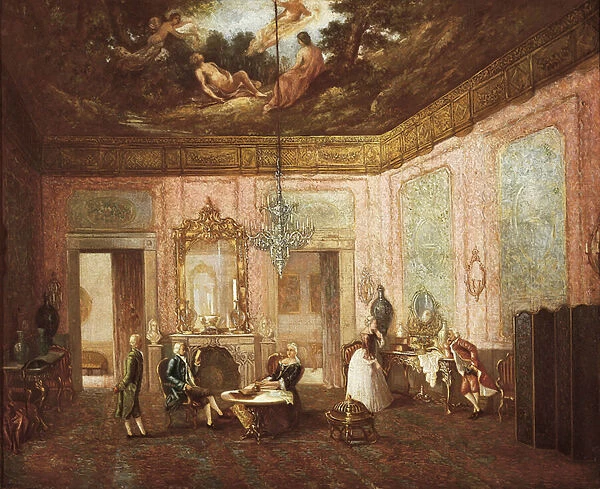 View from the interior of a castle in Valencia. Anonymous painting. 19th century