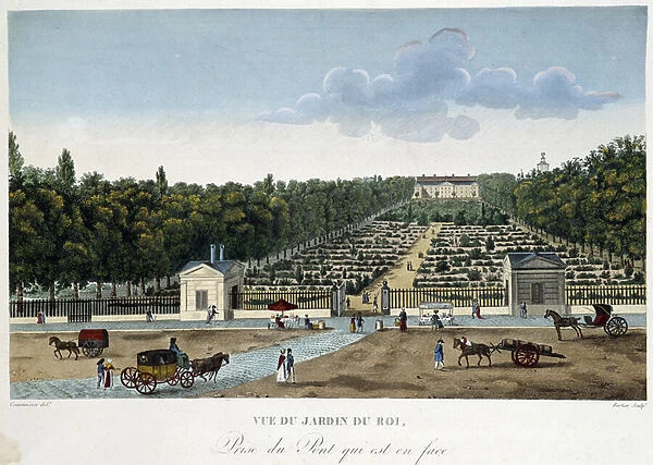 View of the Jardin du Roi (Garden of Plants) taken from the bridge opposite - in '