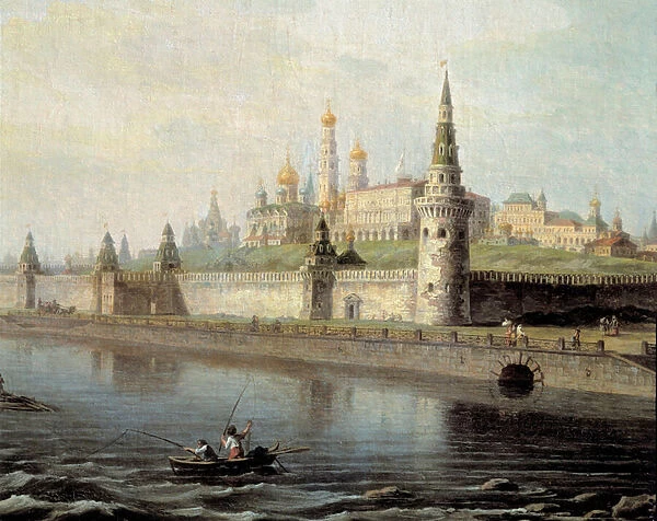 View of the Kremlin in Moscow taken from Mount Kammeny, 1818 (oil on canvas)