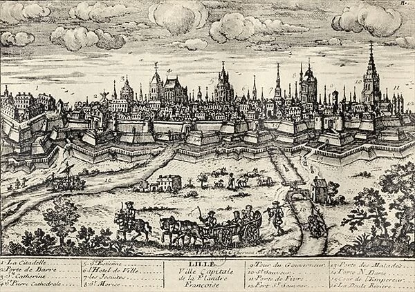 View of Lille c. 1670, from Memoires de Charles de Batz-Castelmore Comte d Artagnan