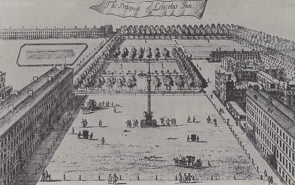 View of Lincolns Inn, 1755 (litho)