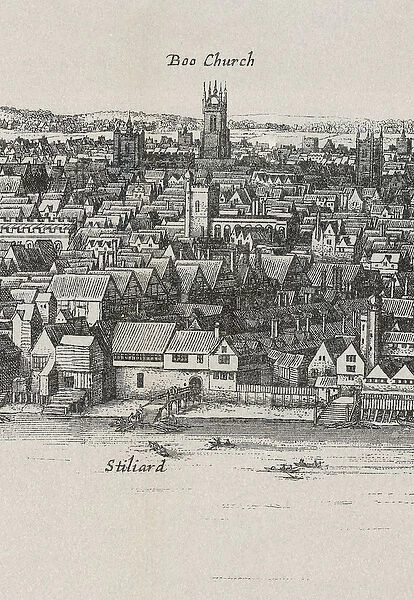 View of London by Wenceslaus Hollar, 1647 (engraving) (detail of 560194)