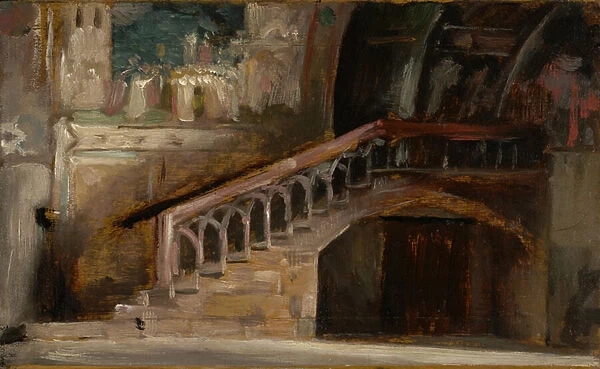 View in the Lower Church of San Francesco in Assisi, 1876 (oil on panel)
