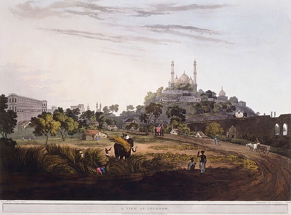 A View at Lucknow, 1824 (Colour aquatint)