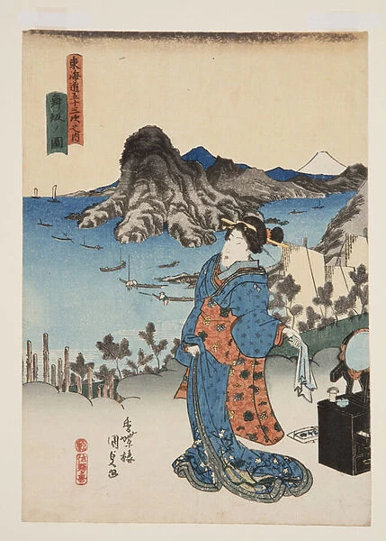 View of Maisaka (Maisaka no zu) (colour woodblock print)