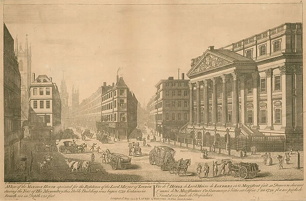 A view of the Mansion House, appointed for the residence of the Lord Mayor of London (engraving)