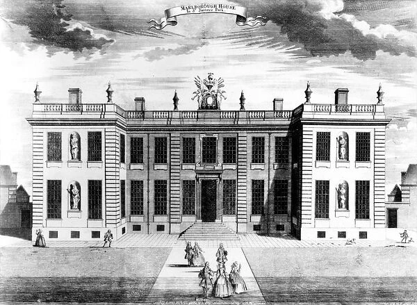 View of Marlborough House in Pall Mall, Westminster, 1741 (engraving) (b  /  w photo)