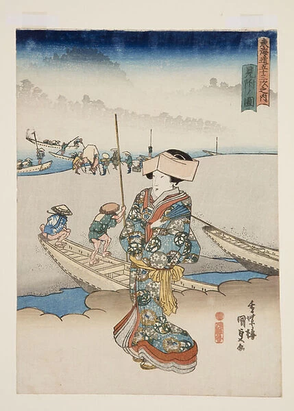View of Mitsuke (Mitsuke no zu) (colour woodblock print)