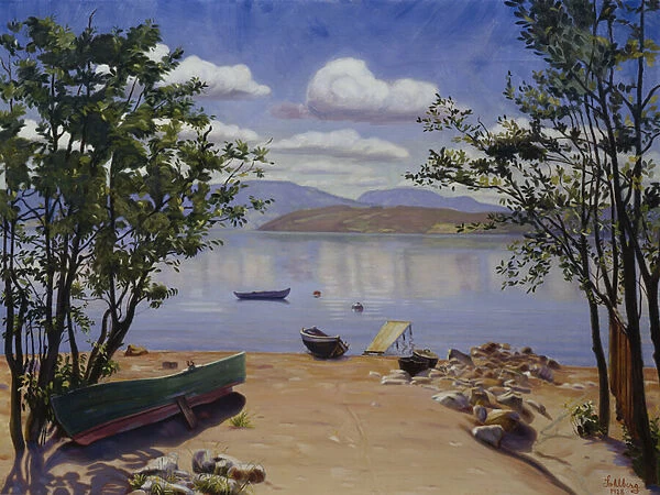 View over Mjosa, 1928 (oil on canvas)