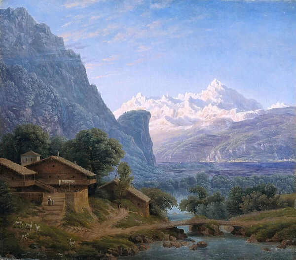 View of Mont Blanc - Karl Friedrich Schinkel (1781-1841). Oil on canvas, 1813