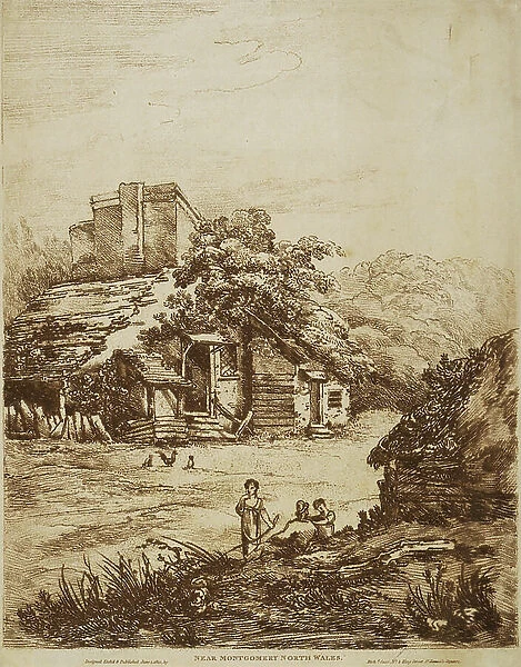 View near Montgomery, 1810 (soft ground etching)
