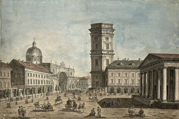 View of Nevsky Prospekt, St. Petersburg, 1810 (w  /  c on paper)