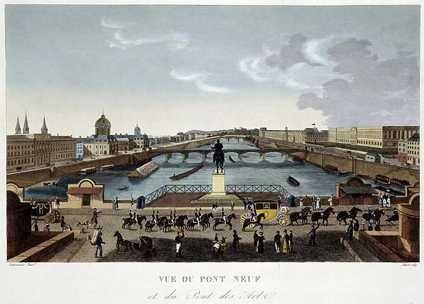 View of the new bridge - in 'Vues de Paris'by Courvoisier, 1827