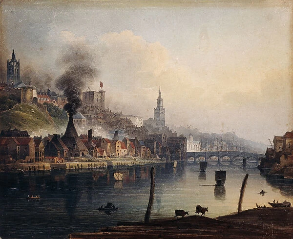A View of Newcastle from the River Tyne, c. 1810 (pencil and watercolour)