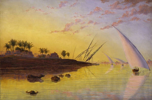 View on the Nile, 1855 (oil on canvas)